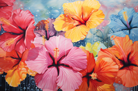 Thumbnail for Closeup Multicolor  Hibiscus  Diamond Painting Kits