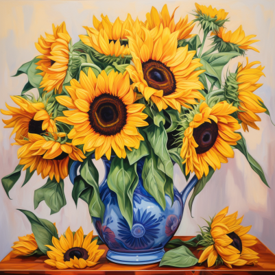 Featuring Pretty Sunflowers In A Vase