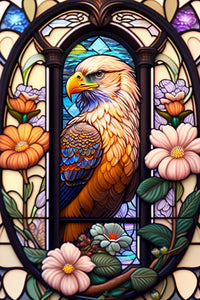 Thumbnail for Stained Glass Falcon And Flowers