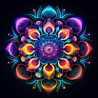 Thumbnail for Neon Glowing Mandala