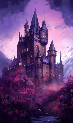 A Purple Castle On A Purple Evening