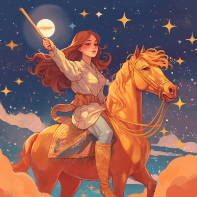 Lofi Magic, Boho Girl And Her Horse