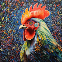 Thumbnail for Colorful Rooster Art