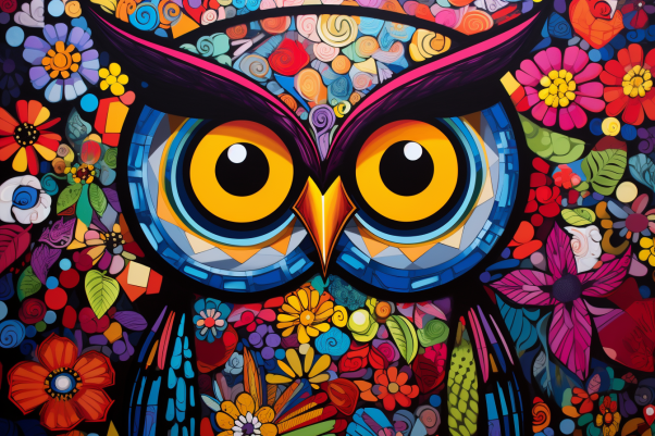 Bright Fun Colorful Owl  Diamond Painting Kits