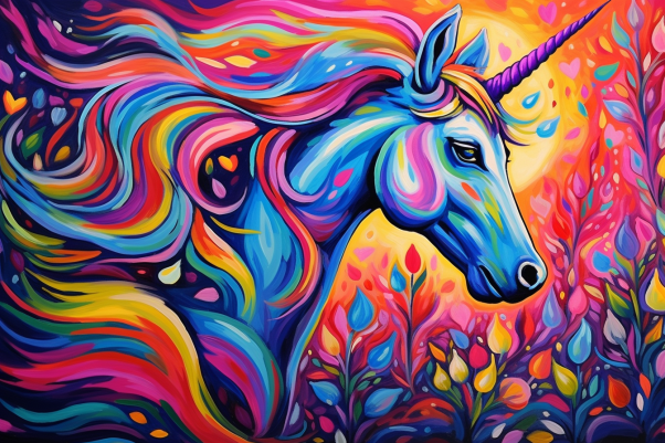 Amazingly Vibrant Unicorn  Diamond Painting Kits