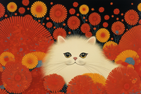 Thumbnail for Happy White Persian Cat Diamond Painting Kits