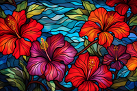 Thumbnail for Hibiscus On Stained Glass   Diamond Painting Kits