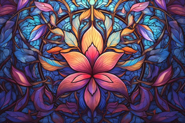 Graceful Mandala On Stained Glass
