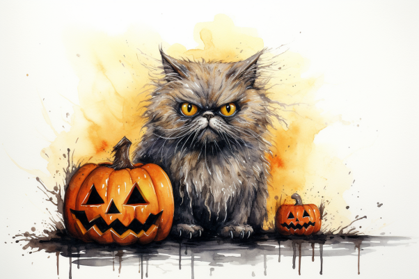 Grumpy Halloween Cat