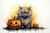 Thumbnail for Grumpy Halloween Cat