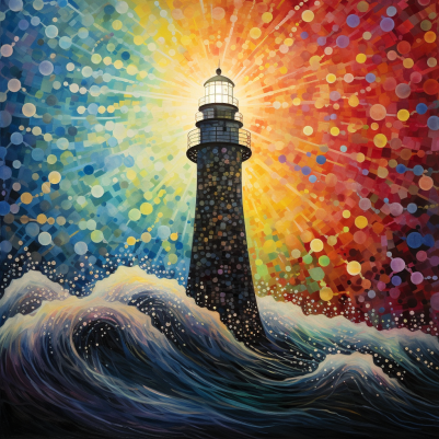 Glorious Lighthouse In The Sea