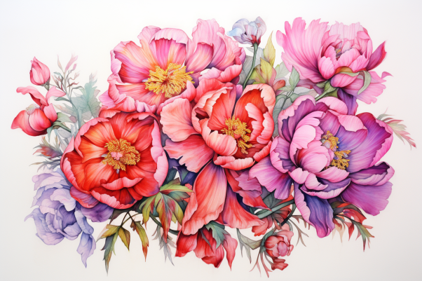 Pretty Watercolor Peonies