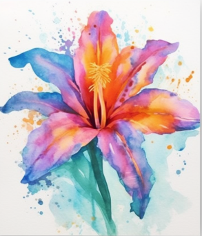 Watercolor Water Lily