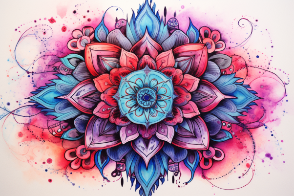 Watercolor Flower Mandala