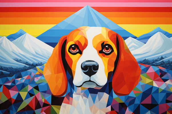 Colorful Bold Beagle  Diamond Painting Kits