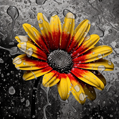 Mesmerizing Flower And Raindrops