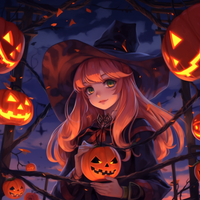 Thumbnail for Anime Chick And Her Jack-o-lantern