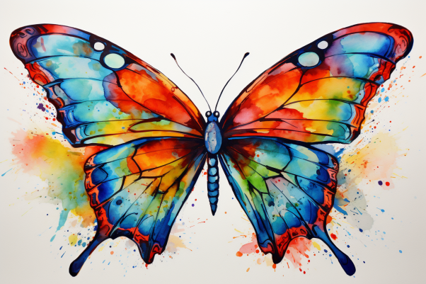 Pretty Colorful Watercolor Butterfly   Diamond Painting Kits