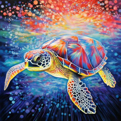 Blissful Sea Turtle  Diamond Painting Kits