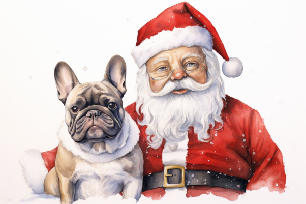 French Bulldog And Santa