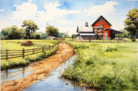 Thumbnail for Red Barn Watercolor