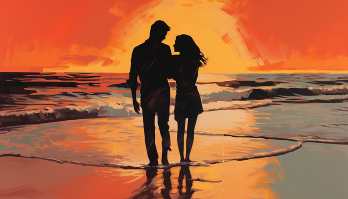 Romantic Couple At Sunset  Diamond Painting Kits