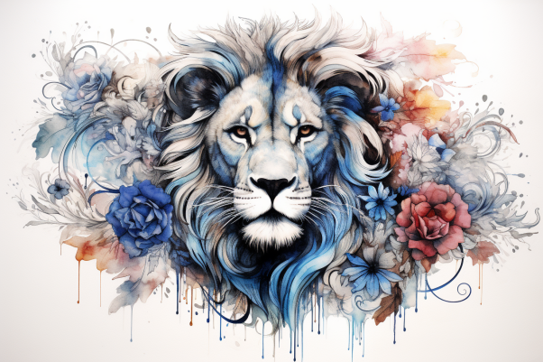 Serious Watercolor Lion  Diamond Painting Kits