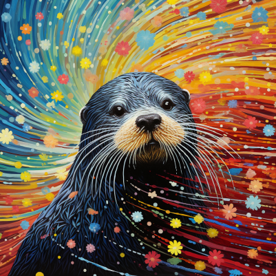 Rainbow Colorful Sea Otter