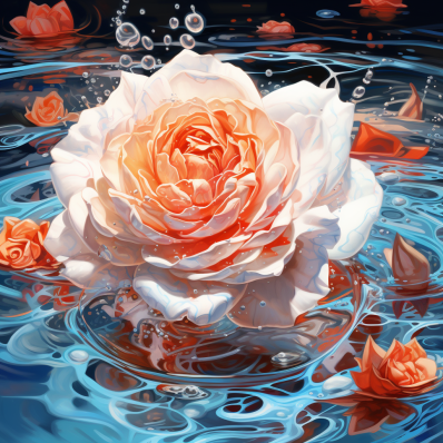 Japanese Rose In Water