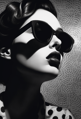 80s Glam Girl Sunglasses Polka Dots