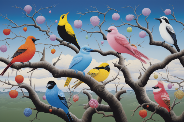 Birds On A Tree Branch Diamond Painting Kits