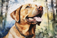 Thumbnail for Watercolor Brown Labrador In Forest  Diamond Painting Kits