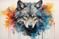 Thumbnail for Wolf Watercolor Portrait