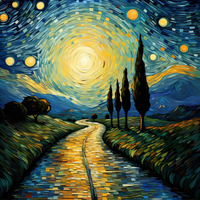 Thumbnail for Full Moon On Starry Night Shinning Over  Road
