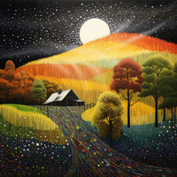 Thumbnail for Full Moon Rising Over Farm