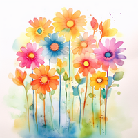 Thumbnail for Colorful Watercolor Flowers