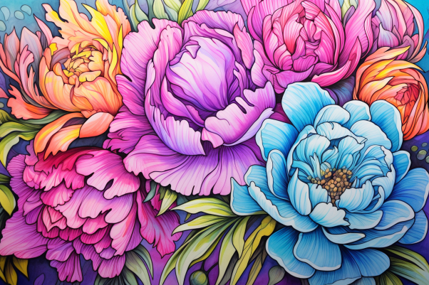 Vibrant Peonies In Watercolor