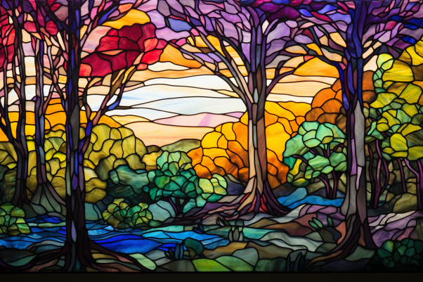 Beautiful Stained Glass Forest