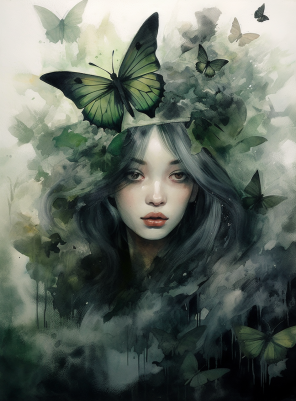 A Girl And Butterflies