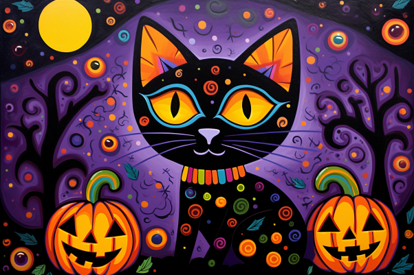 Abstract Halloween Cat