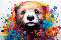 Thumbnail for Mellow Otter And Flowers  Diamond Painting Kits