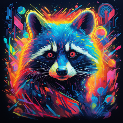 Neon Galactic Raccoon