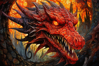 Thumbnail for Raging  Red Dragon  Diamond Painting Kits
