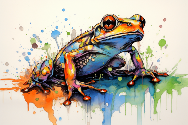 Color Splash Watercolor Frog  Diamond Painting Kits