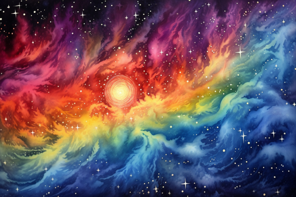 Celestial Stars And Rainbow Colors    Diamond Painting Kits