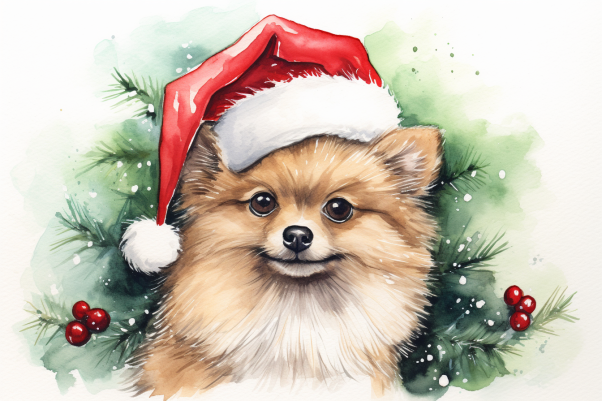 Fluffy Christmas Pomeranian