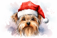 Thumbnail for Christmas Yorkshire Terrier In Santa Hat