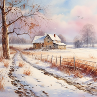 Thumbnail for Old Country Home In The Snow   Diamond Painting Kits