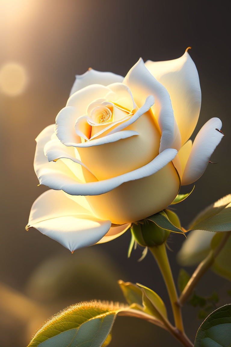 White Rose Enjoying The Sun