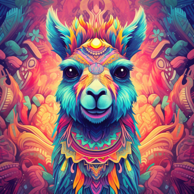 Colorful Llama With Beautiful Eyes
